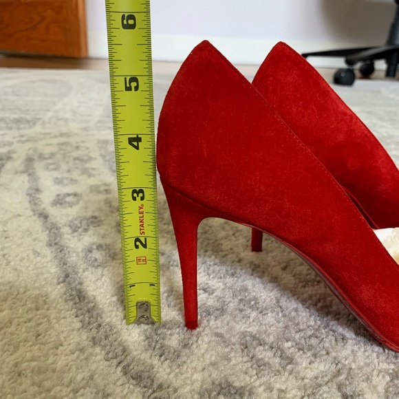 Louboutin 85mm red suede heels main image 11